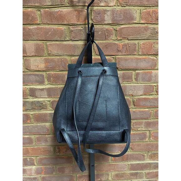 Michael Kors Black Pebbled Leather & Suede Backpack